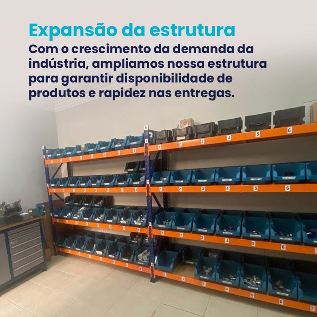Investimento contínuo em soluções industriais e estrutura de estoque