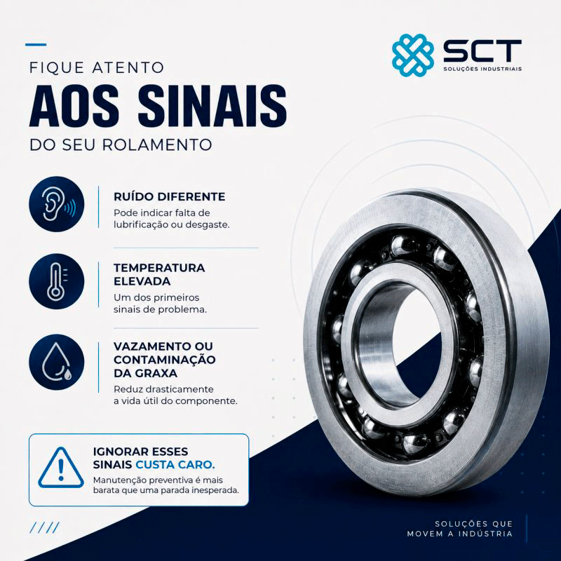 Falha em rolamentos industriais: principais sinais de alerta